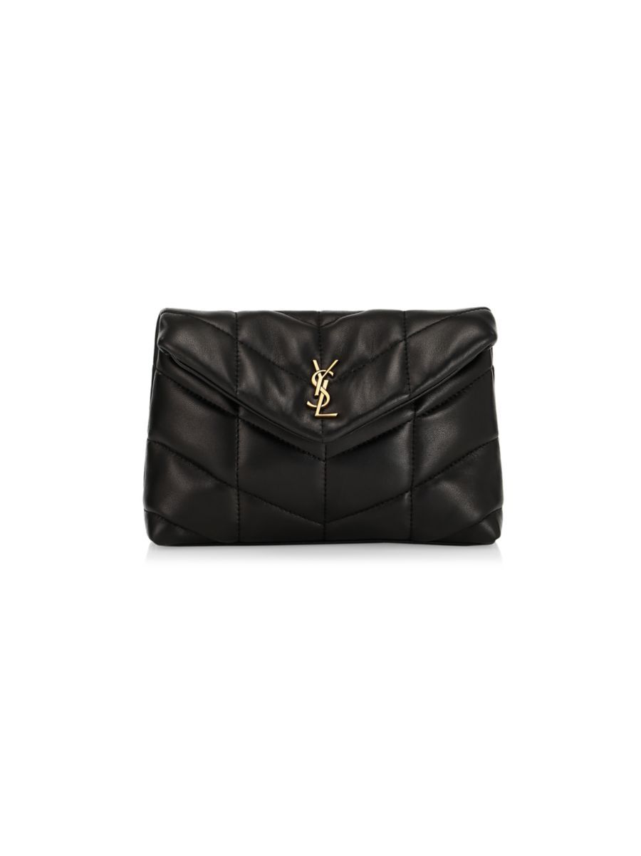 Saint Laurent Small Puffy Quilted Leather Clutch | Saks Fifth Avenue