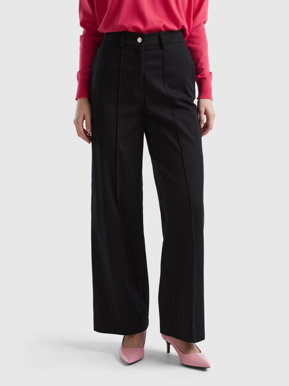 Pantalón con pernera amplia - Negro | Benetton | Benetton (EU)