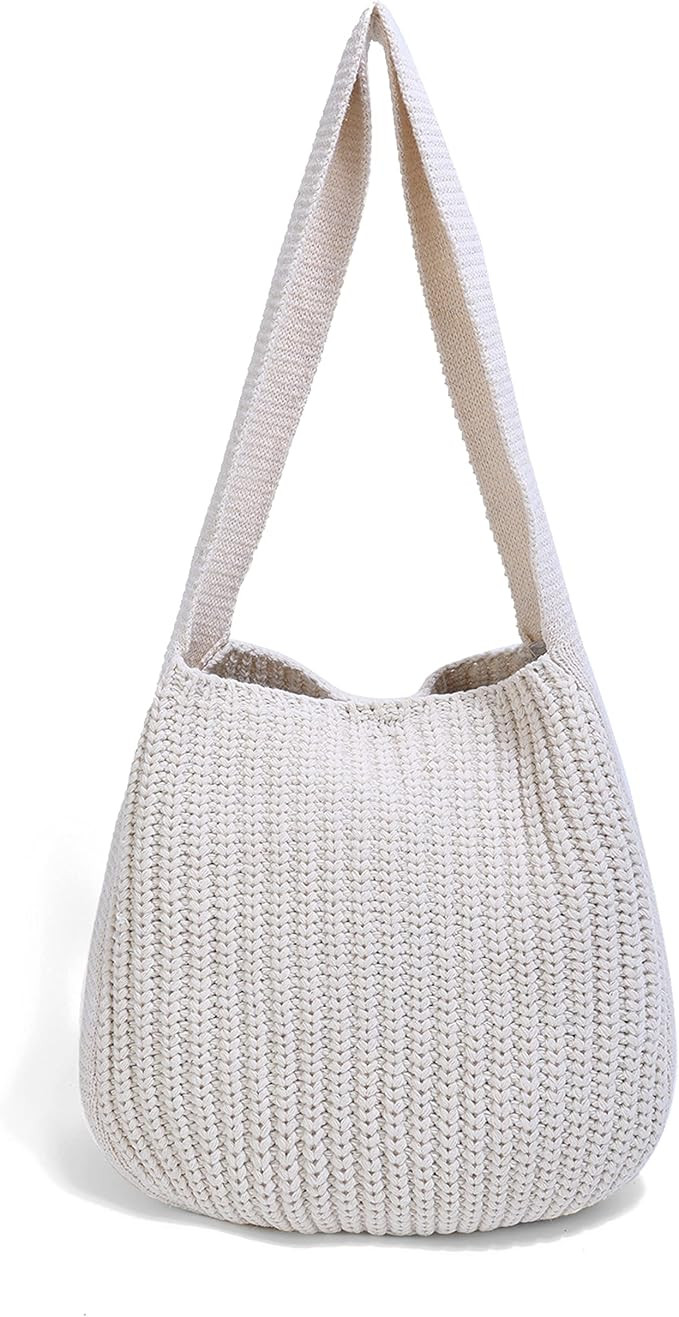 ENBEI Women's Shoulder Handbags Crocheted Bags Large knit bag Tote bag aesthetic for school cute ... | Amazon (US)
