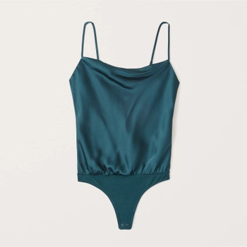 Satin Cowlneck Bodysuit | Abercrombie & Fitch (US)