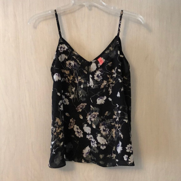 Sheer black and purple floral camisole | Poshmark