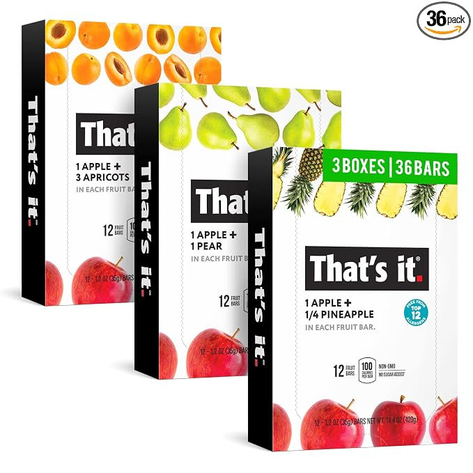 That's it. (36 Count) Variety Pack | Apricot, Pear, and Pineapple Flavors | 100% Natural Real Fru... | Amazon (US)