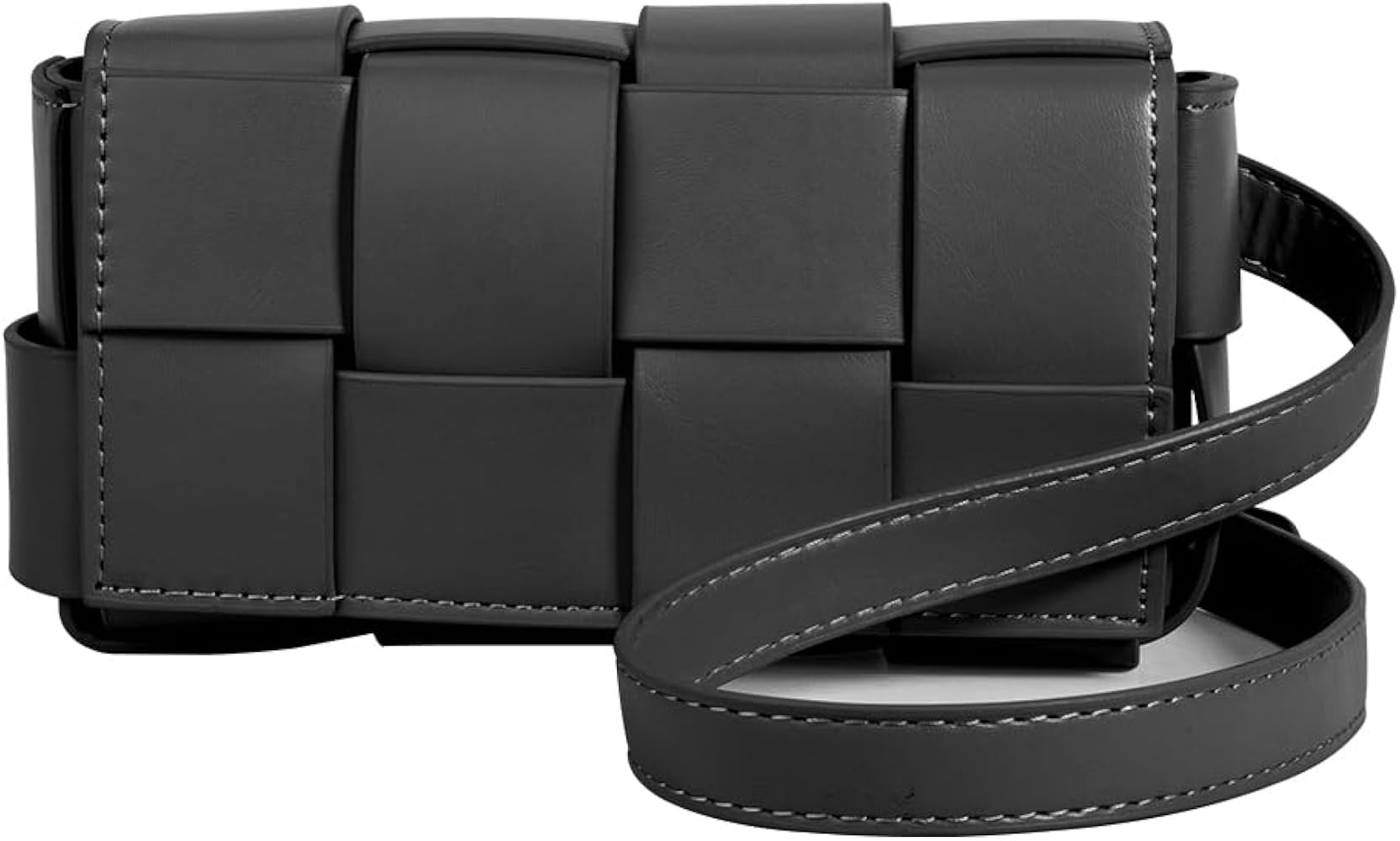 Mini Woven Purse Crossbody, Women's PU Leather Woven Small Square Bag, Fashion Waist Bag Converti... | Amazon (US)