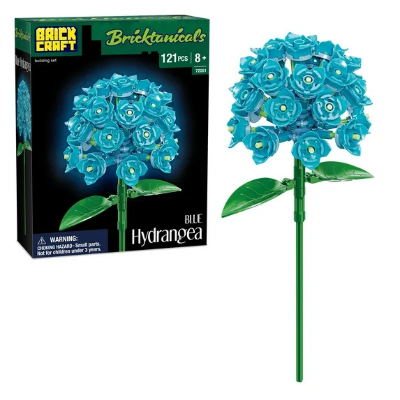 Brickcraft Bricktanicals Hydrangea Building Kit (121- Plastic Piece Set), Artificial Flower Craft... | Walmart (US)