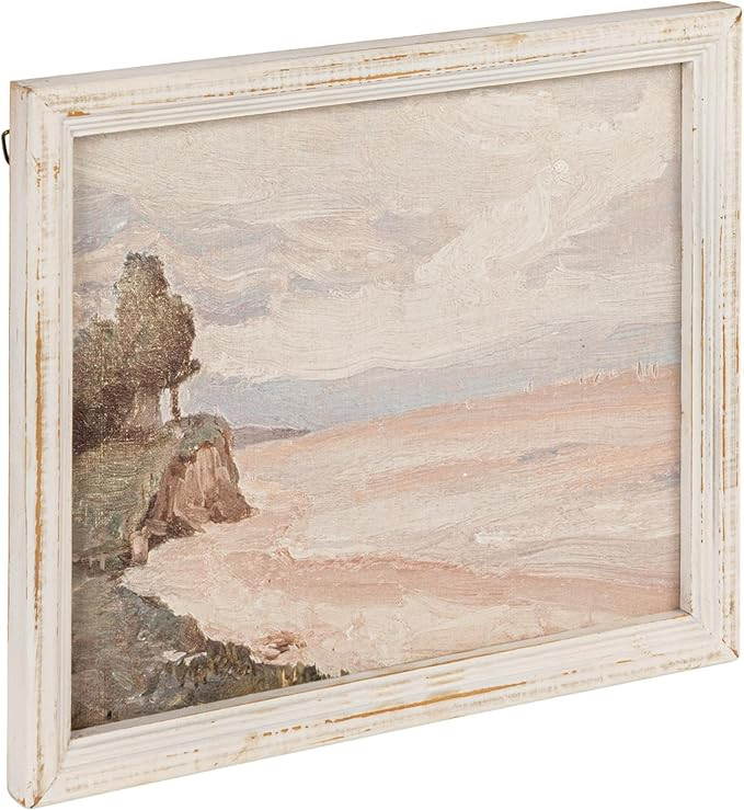 Creative Co-Op Wood Framed Wall Décor with Seaside Landscape, Multicolor | Amazon (US)