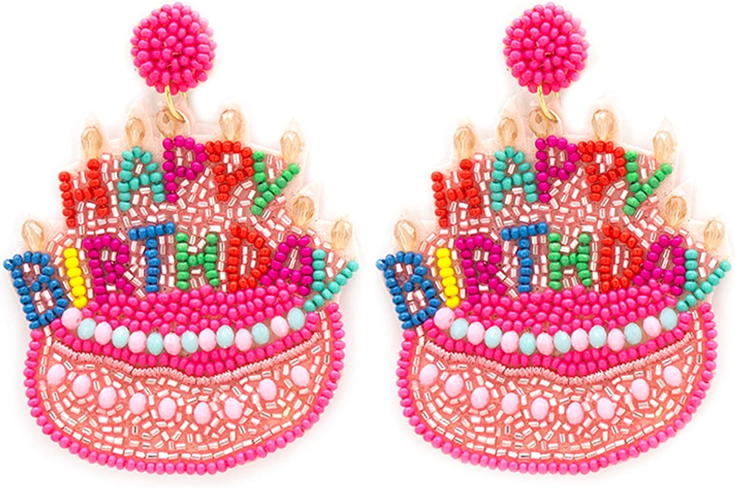 Beaded Birthday cake Birthday Queen Happy Birthday Earrings for Celebration Birthday Party Earrin... | Amazon (US)