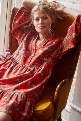 Kelly Louise Judd Whimsical Flannel Sleep Mini Dress | Anthropologie (US)