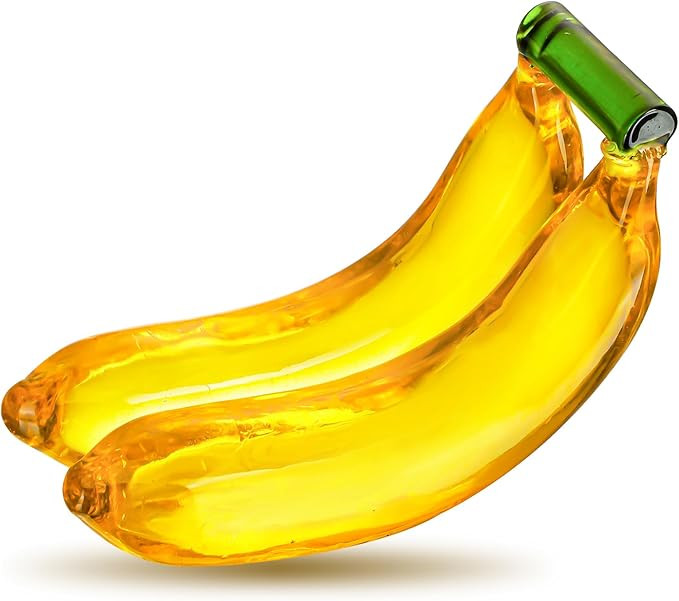 Handmade Glass Fruit Decor Crystal Banana Figurine Yellow Fruits Decoration for Home Kitchen Glas... | Amazon (US)