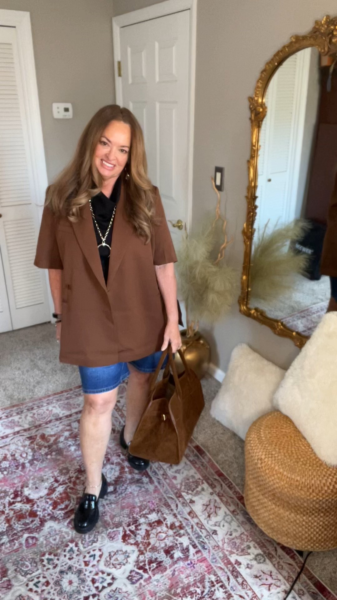 Love an unexpected silhouette like a short sleeve double breasted blazer! 

#LTKootd #LTKOver40 #LTKWorkwear