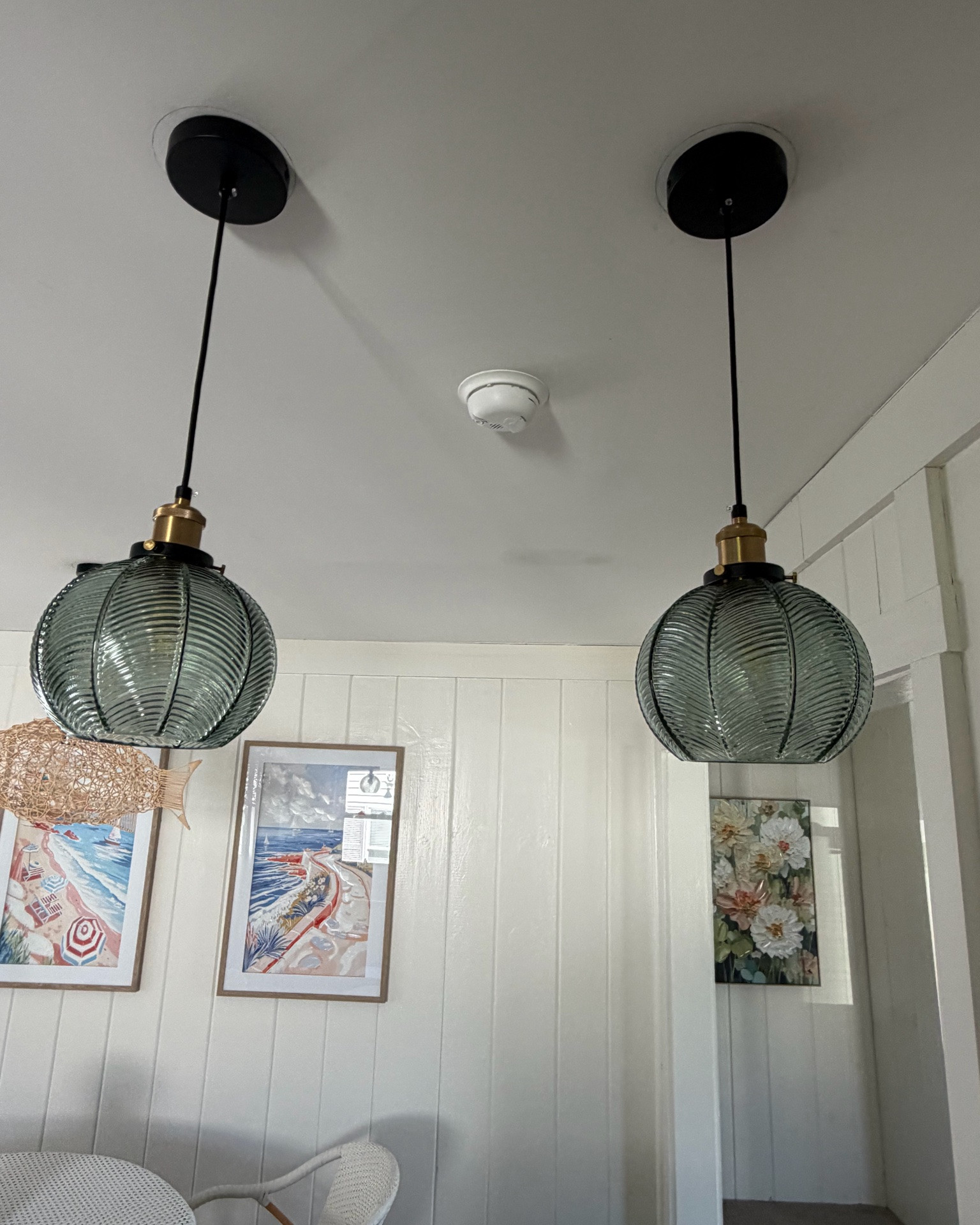 A simple lighting upgrade that makes a big impact. 🤍 Loving this vintage-inspired green glass pendant light!

#LTKHome