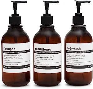 MaisoNovo Apothecary Dispenser Bottle for Bathroom and Kitchen - Refillable for Shampoo Lotion Oi... | Amazon (US)