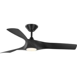 Progress Lighting Ryne 52 in. 3-Blade LED Indoor/Outdoor Black Transitional DC Ceiling Fan-P25006... | The Home Depot
