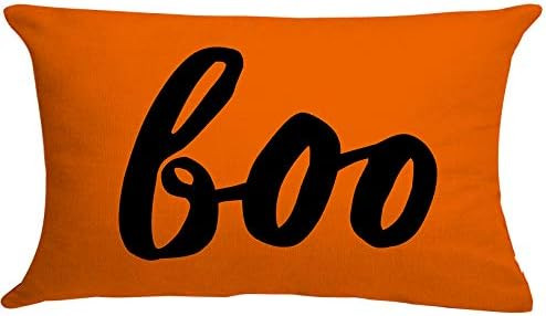 GTEXT 20"x12" Halloween Boo Throw Pillow Cover Autumn Decor Halloween Pillow Cases Cotton Linen P... | Amazon (US)