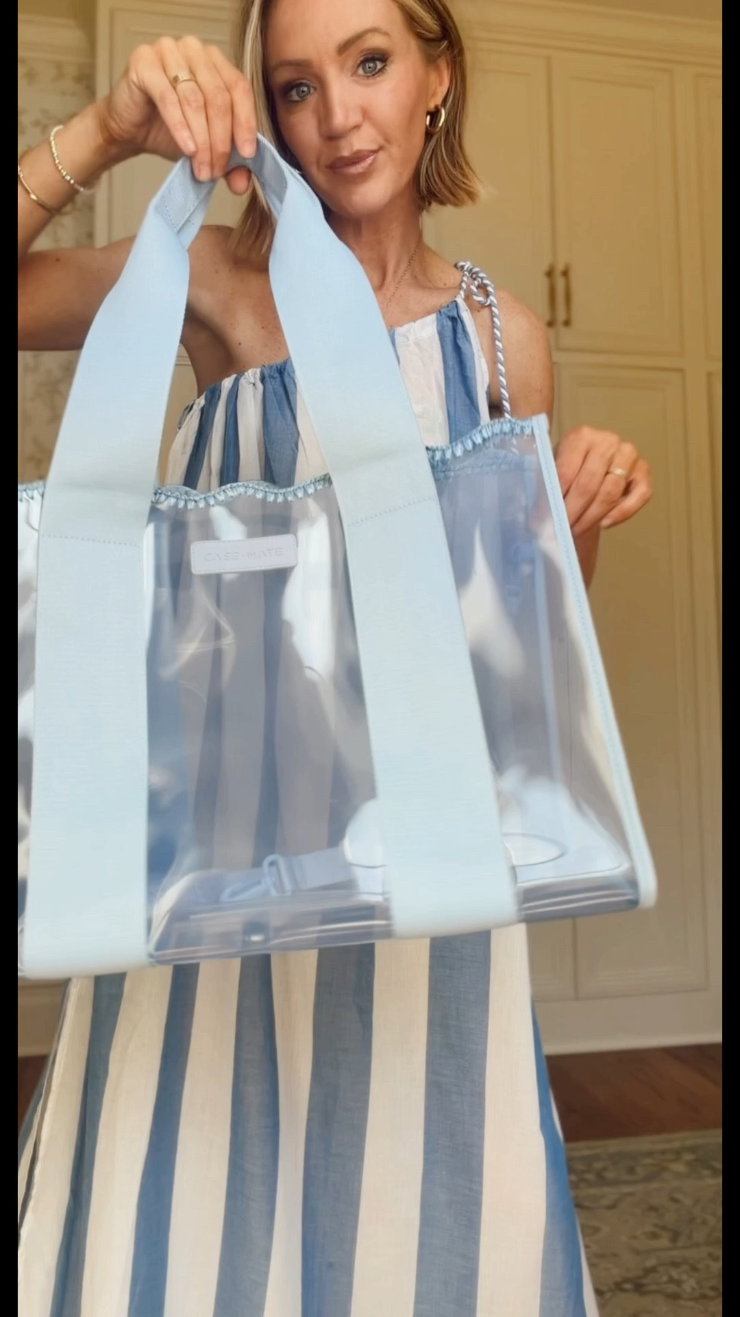 Xs in striped one shoulder dress 
Xs in black and white skirt 
S in black and white suit 
S in convertible maxi (this color is no longer available)
Xs tall in polkadot romper 
S in tank 