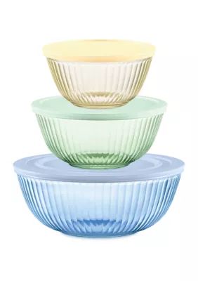 Pyrex 6-Piece Sculpted Mixing Bowl Set with Assorted Lids | Belk