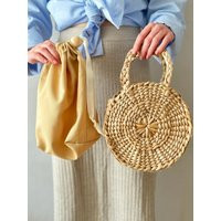 Round Woven Seagrass Straw Bag Summer Handbag Small Purse | Etsy (US)