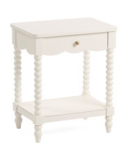 One Drawer Scalloped Spindle Legs Side Table | Marshalls