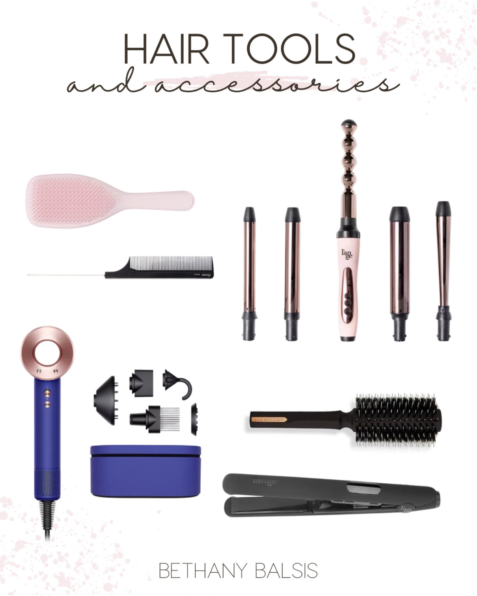 My hair tools and accessories! Dyson hairdryer, L’ange wands and flat iron.. and a detangling brush, round brush for drying and this particular comb for my part🫶🏻 #competition

#LTKstyletip #LTKFind #LTKbeauty