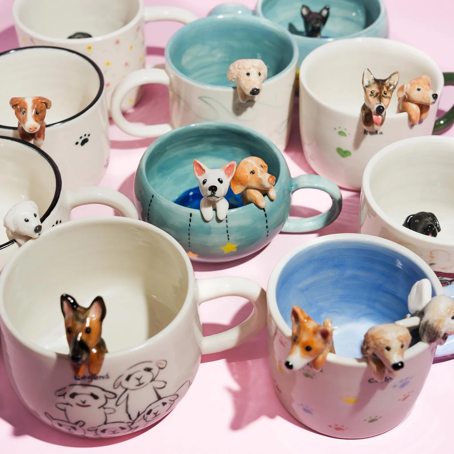 Custom Pet Mug With 3D Dog/cat Figure Handmade Ceramic Mug Peekaboo Pet Mug Memorial Gift for Pet... | Etsy (US)