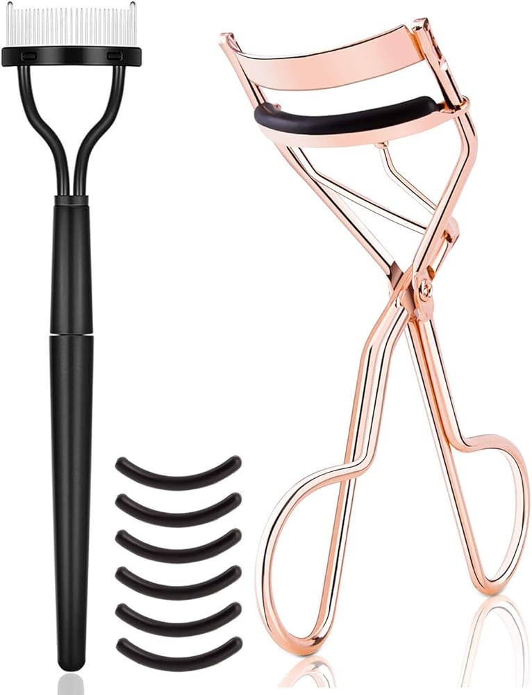 Eyelash Curler Kit Metal Lash Curlers with Mascara Applicator Eyelashes Separator Comb & 6 Replac... | Amazon (US)