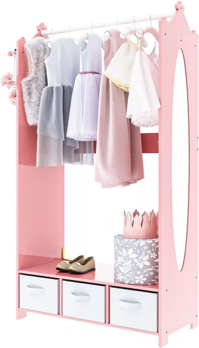 Milliard Dress Up Storage Kids Costume Organizer Center, Open Hanging Armoire Closet Unit Furnitu... | Amazon (US)