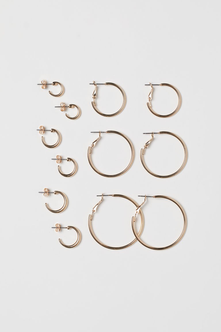 6 Pairs Hoop Earrings | H&M (US + CA)