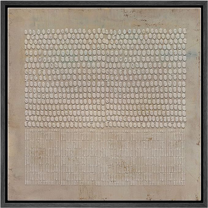 SIGNWIN Framed Canvas Print Wall Art Gunge Dark Pastel Geometric Pattern Abstract Shapes Illustra... | Amazon (US)