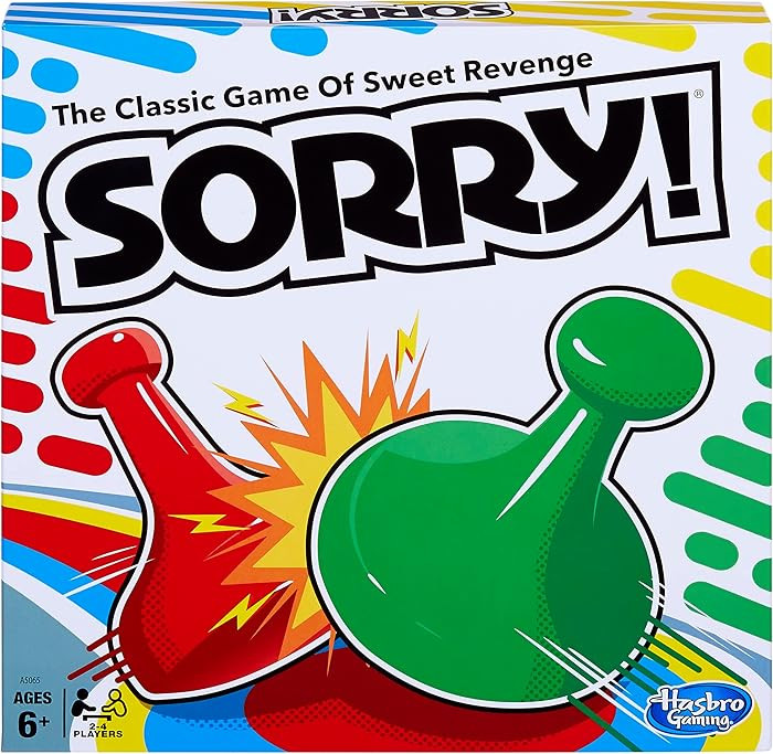 Sorry! Board Game for Kids Ages 6 and Up; Classic Hasbro Board Game; Each Player Gets 4 Pawns; Fa... | Amazon (US)