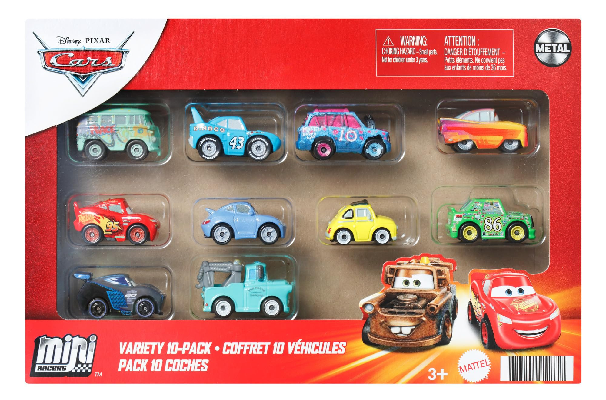 Mattel Disney and Pixar Cars Mini Racers 10-Pack, Collectible Set with 10 Toy Vehicles, Fan-Favor... | Amazon (UK)