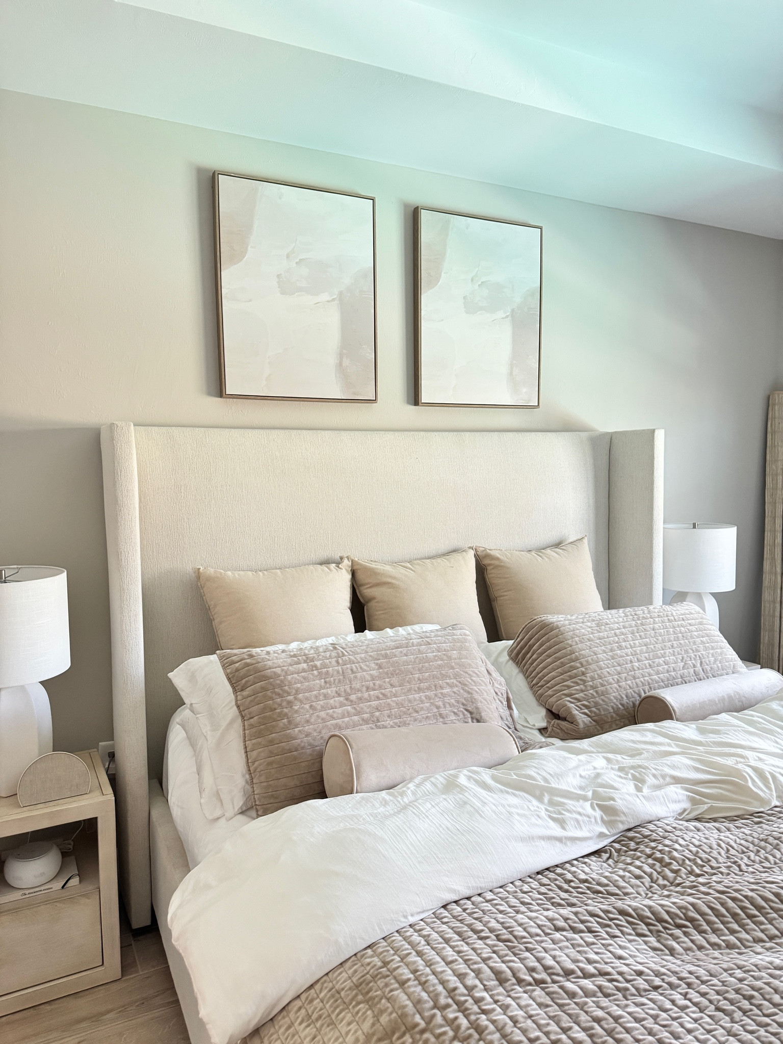 Target has the best wall art! I got all my bedding from Amazon and linked exact! These sheets are the softest ever and I love this quilt! #bedding #bedroom 

#LTKSeasonal #LTKHome