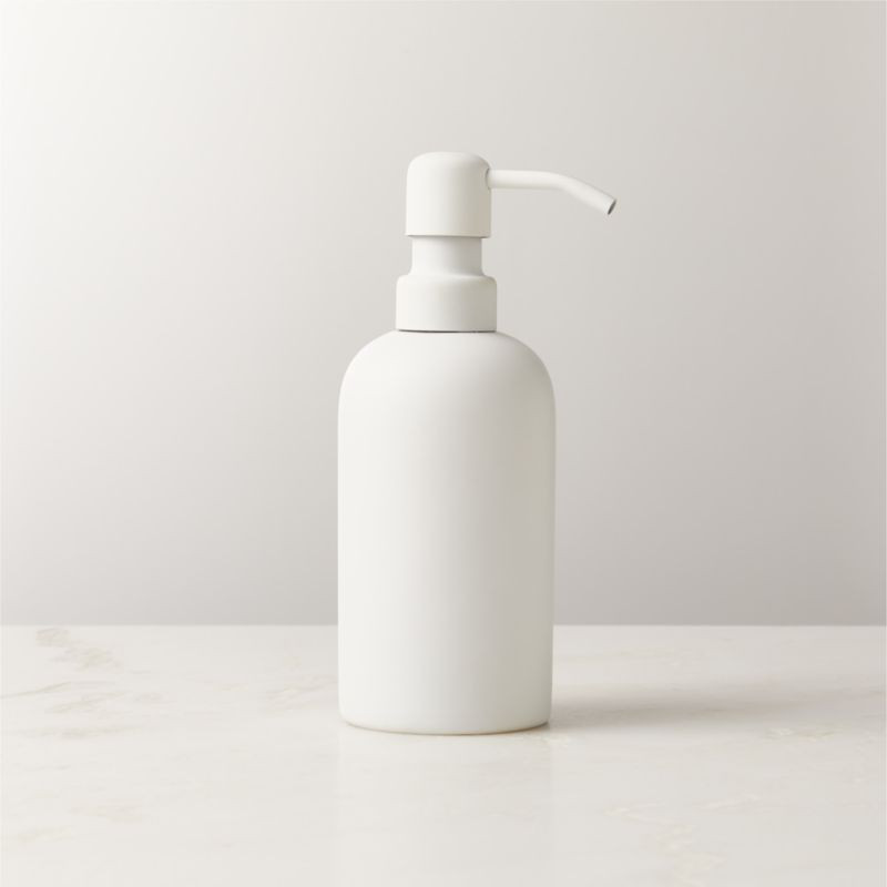 Rubber-Coated White Soap Pump 8oz + Reviews | CB2 | CB2
