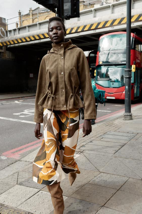 FAUX SUEDE JACKET WITH HOODIE | Zara US