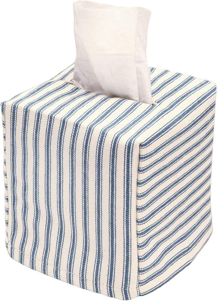 Fabric Tissue Box Cover, Tissue Holder Slipcover, Slips Over Square Cube Cardboard Facial Tissue ... | Amazon (US)