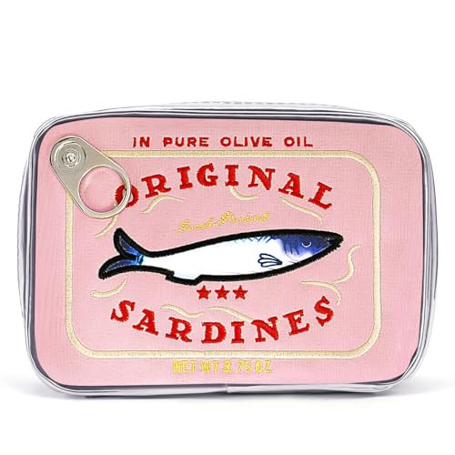 Cessfle Canned Sardines Makeup Bag, Funny Sardine Tin Fish Cosmetic Bag, Creative Cute Makeup Bag Kawaii Pencil Case Pouch, Coquette Make up Pouch for Women | Amazon (US)