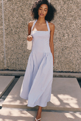 Poplin Halter Midi Dress | Anthropologie (US)
