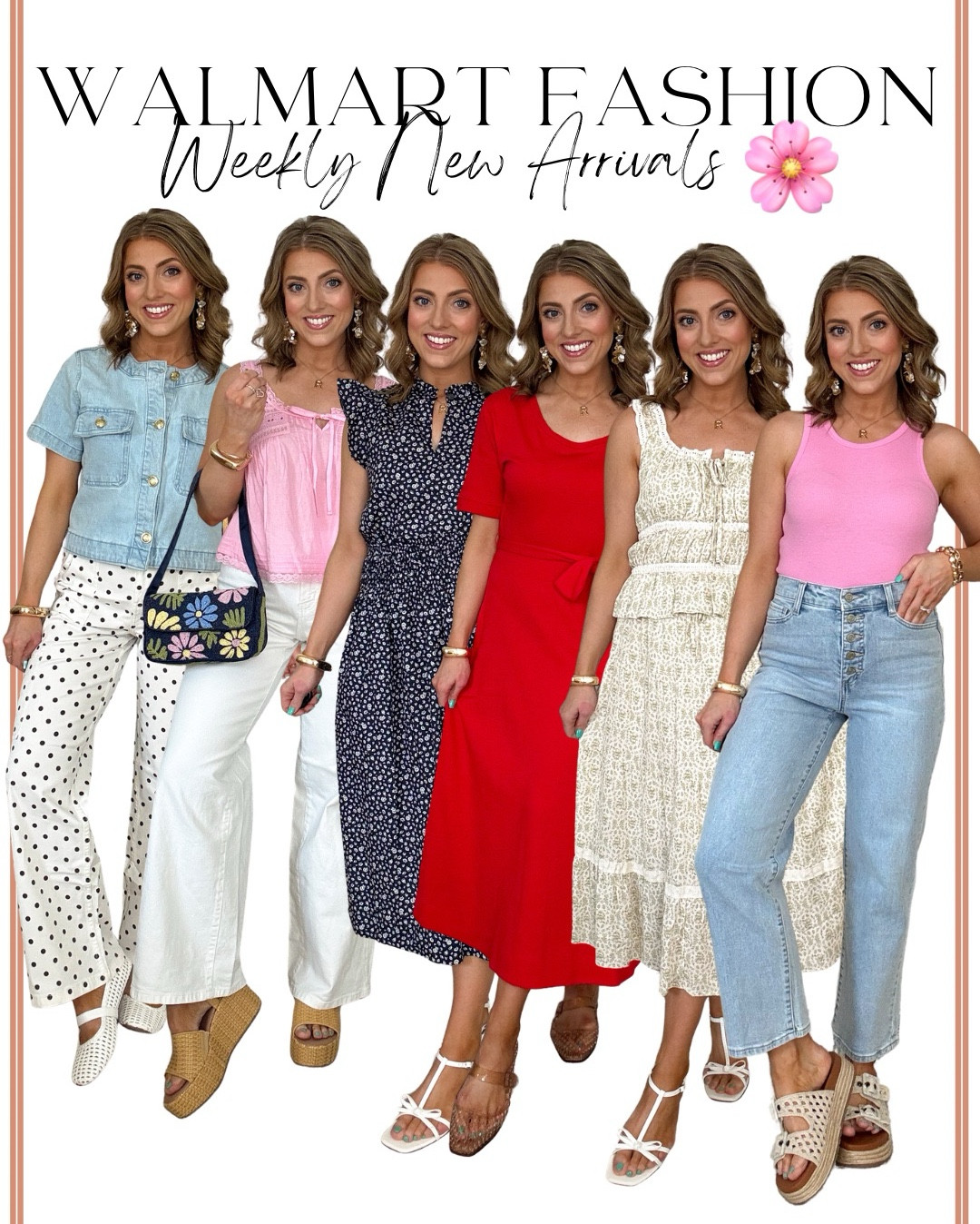 New Walmart fashion just dropped and it’s SO good 🤍🌸 these weekly new arrivals are full of elevated, affordable pieces that look way more expensive than they are!

From the cutest polka dot jeans to the BEST white denim (yes… actually not see-through 🙌), under $5 ribbed tanks you’ll want in every color, easy matching sets, breezy spring dresses, and the most fun jelly flats… this lineup is giving effortless spring style on Walmart ✨

Everything is perfect for everyday mom life, vacations, errands, or dressing up with just a few accessories. I’m especially loving all the light neutrals, soft pinks, and easy throw-on pieces that make getting dressed so simple but still feel put together 💕

Which look is your favorite?! I’ll link everything in LTK 🤍

#walmartfashion #walmartfinds #walmartnewarrivals #springoutfits #affordablefashion #budgetfriendlystyle #everydayoutfits #momstyle #springstyle #casualoutfits #neutralstyle #pinkstyle #whitedenim #polkadotjeans #ribbedtank #jellyflats #springdresses #matchingsets #outfitideas #styleinspo #ltkstyle #ltkunder50 #affordableoutfits #capsulewardrobe #springwardrobe

#LTKPetite #LTKootd