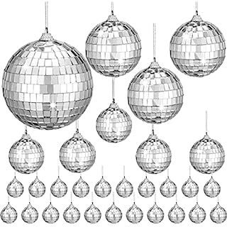 69 PCS Mirror Disco Ball for Party, 2/1.18 Inches Silver Hanging Disco Ball Reflective Glass Disc... | Amazon (US)