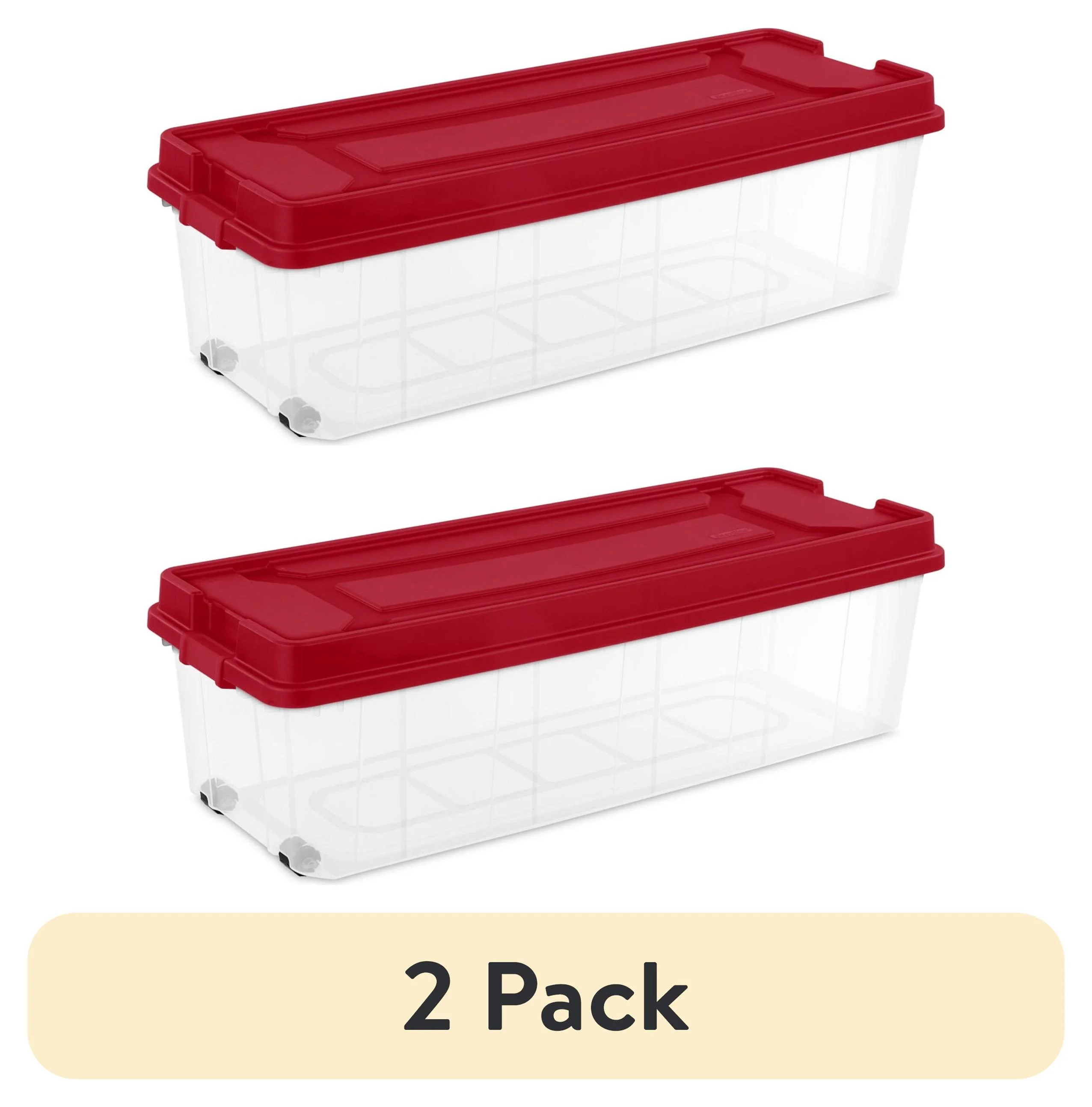 (2 pack) Sterilite Tree Box, Extra Large Clear Storage Bin with Latch Lid, Ideal for Holiday Tree... | Walmart (US)