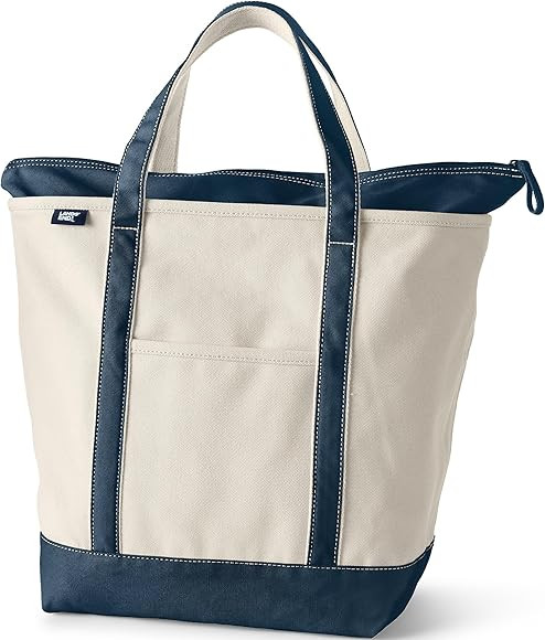 Lands' End Zip Top Canvas Tote Bag | Amazon (US)