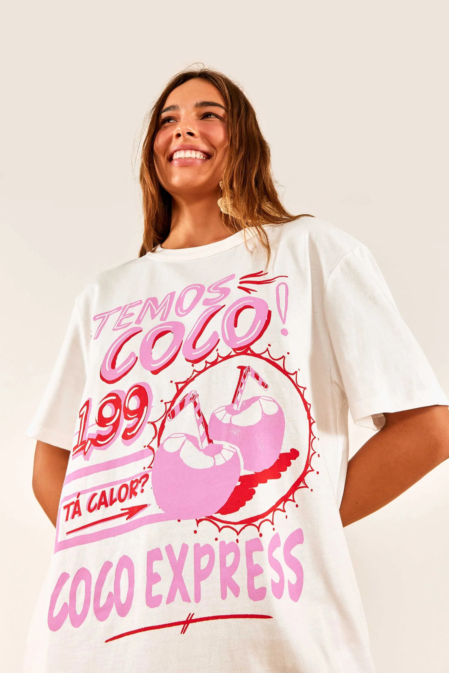 White Temos Coco T-Shirt | FarmRio (US)