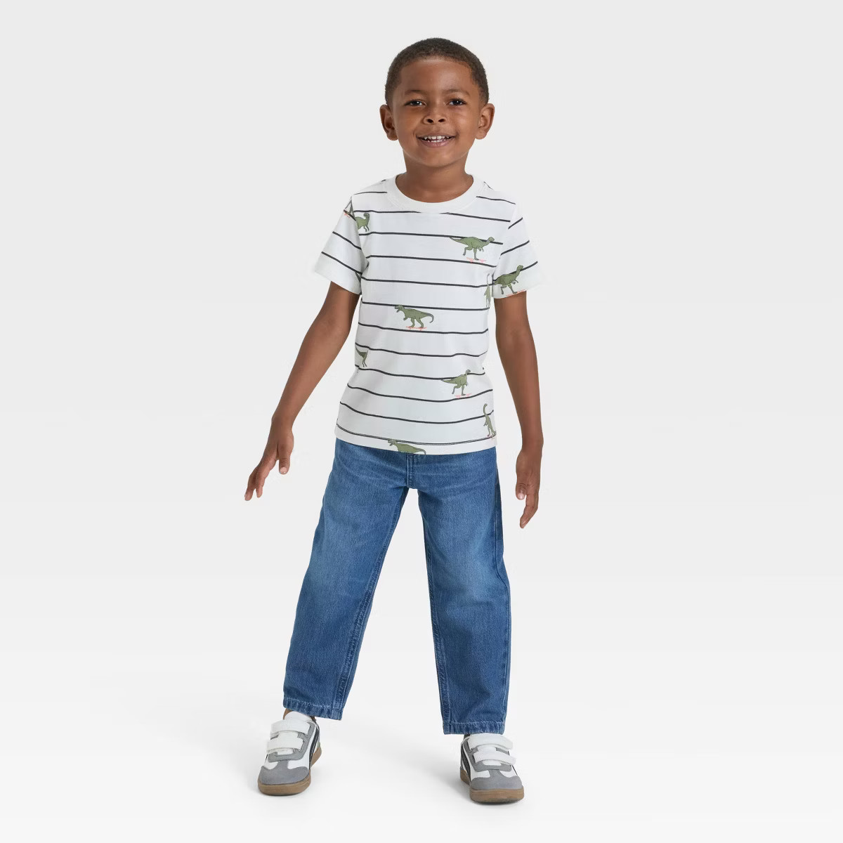 Toddler Boys' Relaxed Fit Snap Denim Pants - Cat & Jack™ Medium Wash 2T | Target