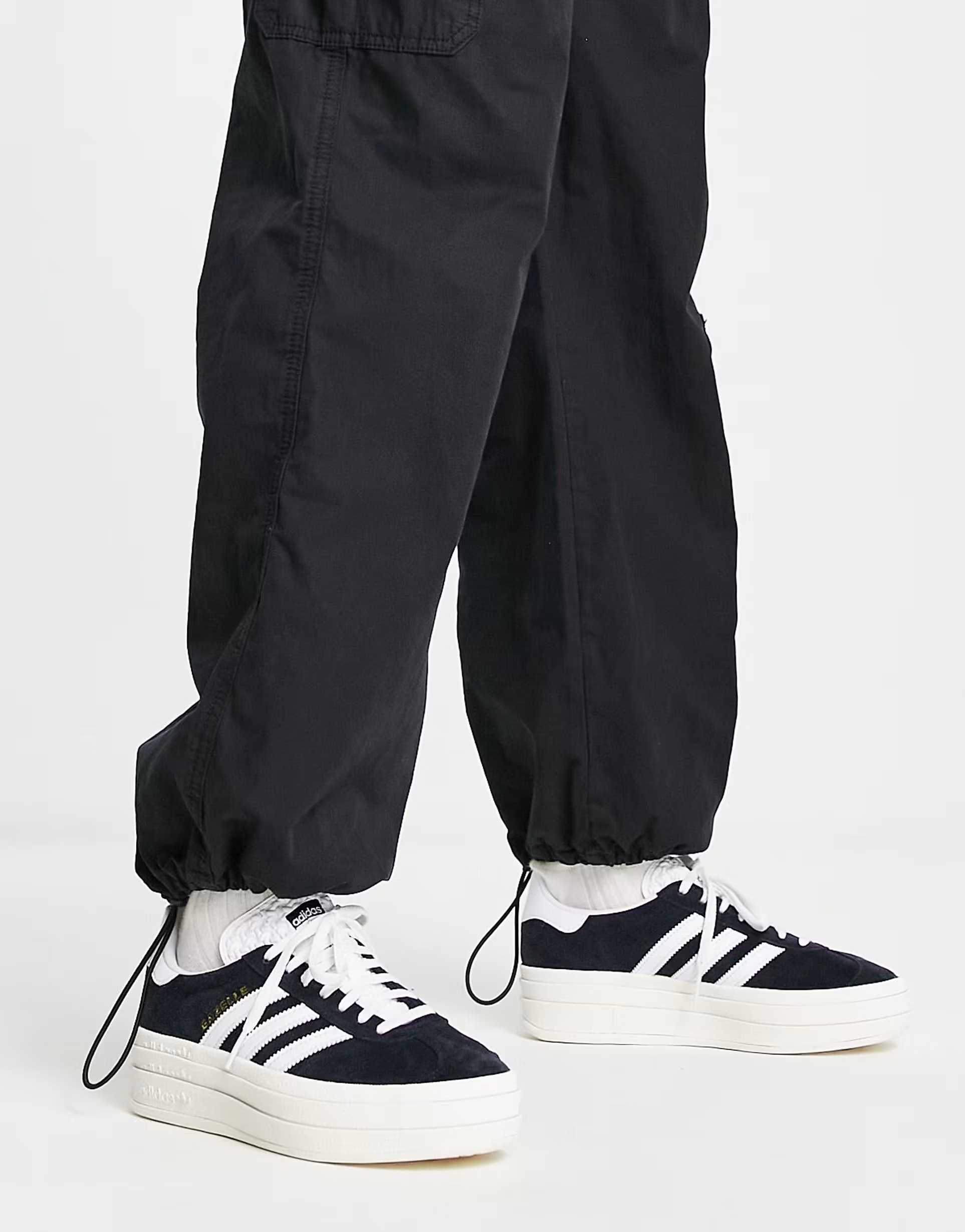 adidas Originals Gazelle Bold sneakers in black/white | ASOS (Global)