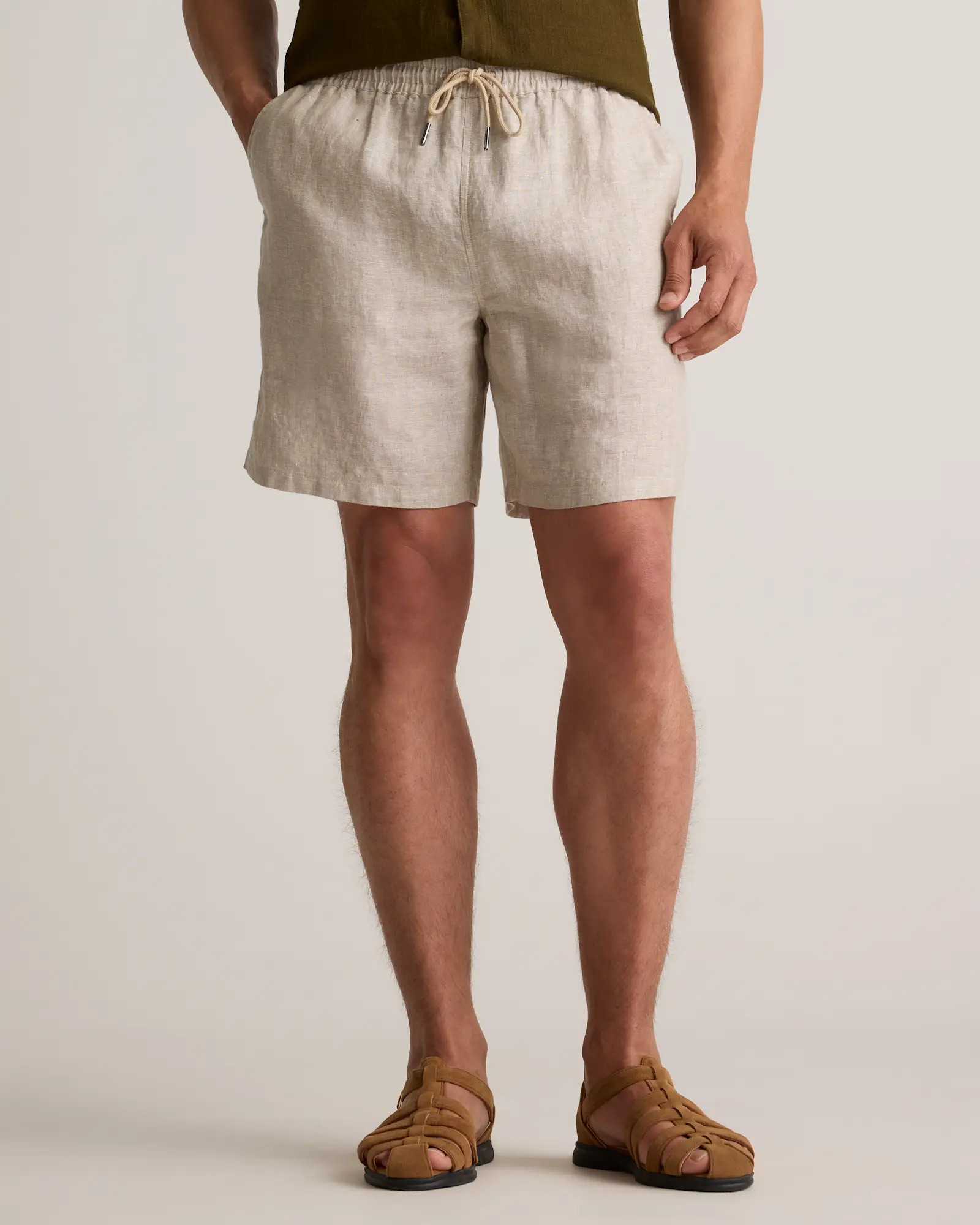 100% European Linen Drawstring Beach Shorts - 7" | Quince