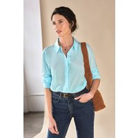 Pure Collection Women's Pure Washed Silk Shirt in Pale Blue | Size: 14 | Debenhams UK