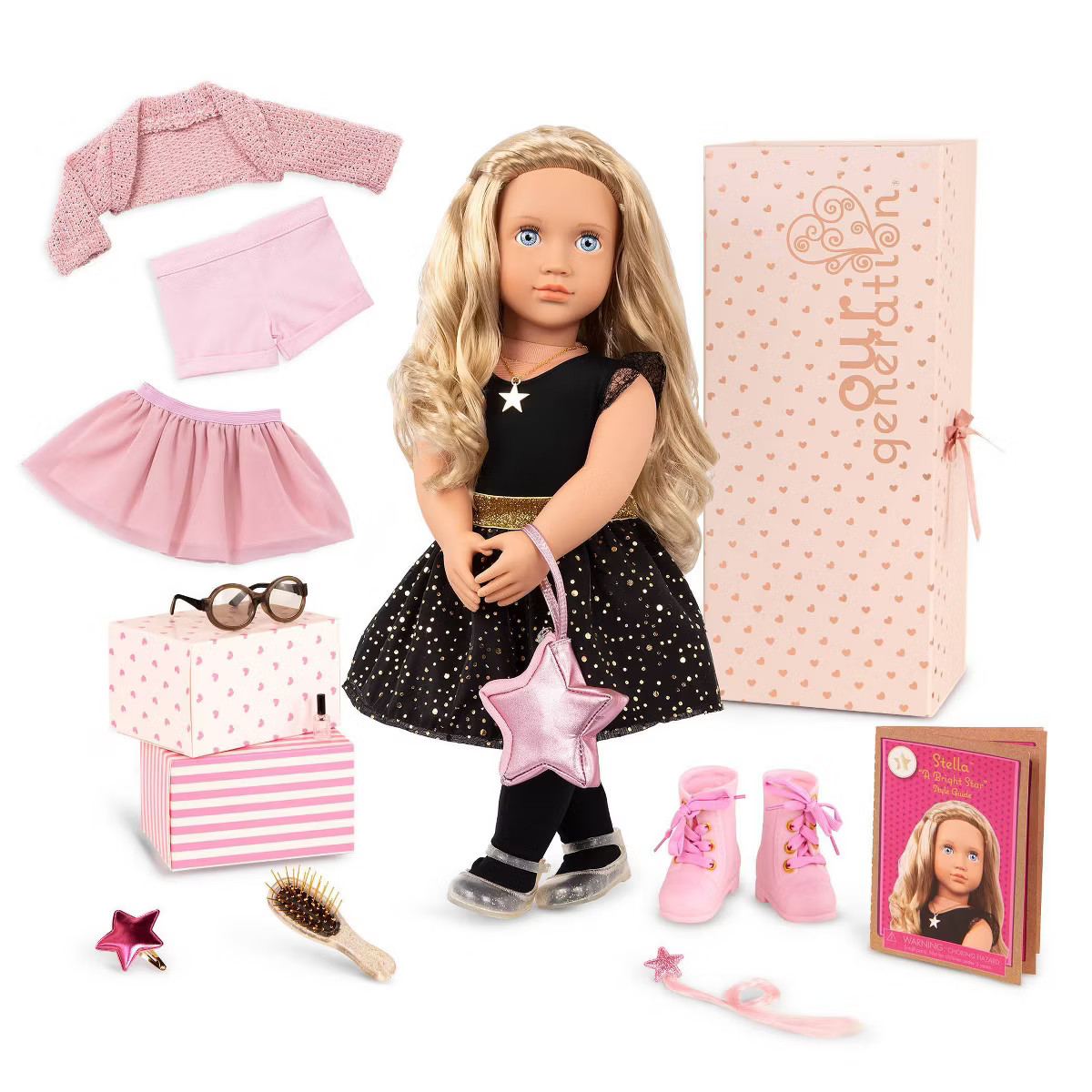 Our Generation Fashion Starter Kit in Gift Box Stella with Mix & Match Outfits & Accessories 18" ... | Target
