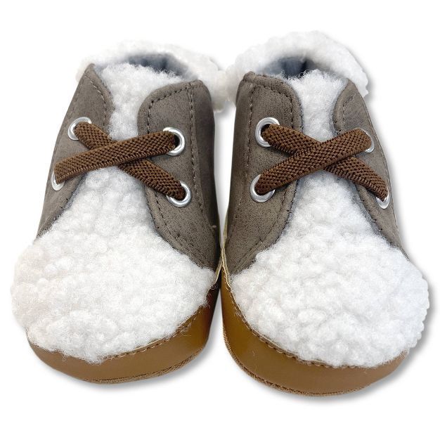 Baby Sherpa High-Top Crib Shoes - Cat & Jack™ Brown | Target