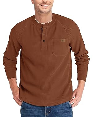 ZITY Long Sleeve Henley Shirts for Men Casual Waffle Thermal Fashion Pullover 3-Button T-Shirt wi... | Amazon (US)