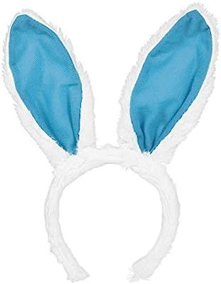 Amazon.com: Amscan Egg-stra Special Fluffy Blue Easter Bunny Ears Headband | Party Costume: Kitch... | Amazon (US)