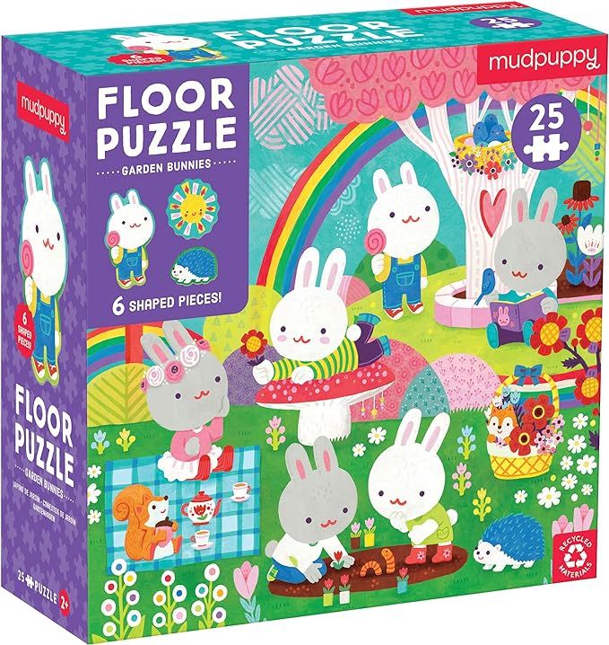 Mudpuppy’s Garden Bunnies 25 Piece Floor Puzzle, Features 25 Colorful, Oversized Jigsaw Pieces,... | Amazon (US)