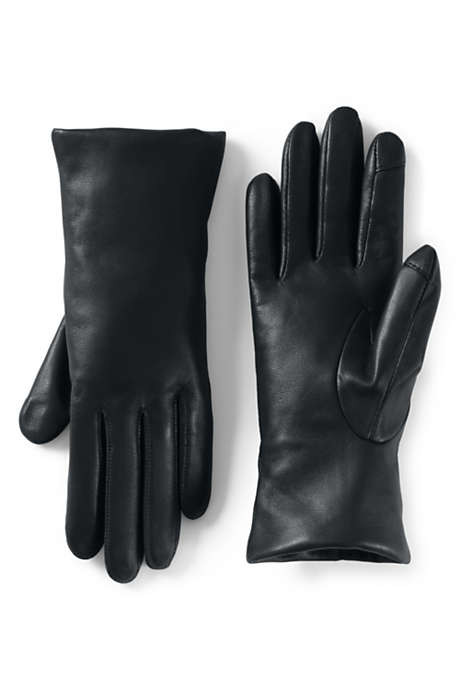 Women's EZ Touch Screen Cashmere Lined Leather Gloves | Lands' End (US)